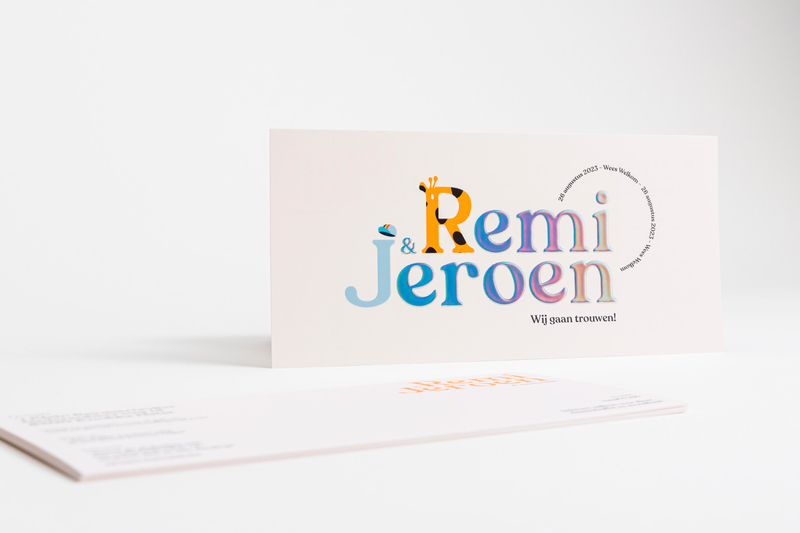 Onze realisaties | Image right huwelijkskaart Remi & Jeroen