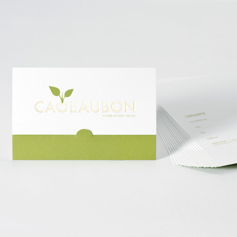 Product Cadeaubon met natuurlijke look en goudfolie