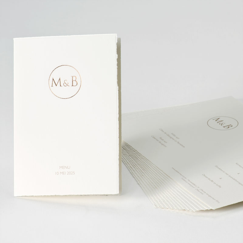 Product Oud-Hollandse menukaart met rosé goudfolie