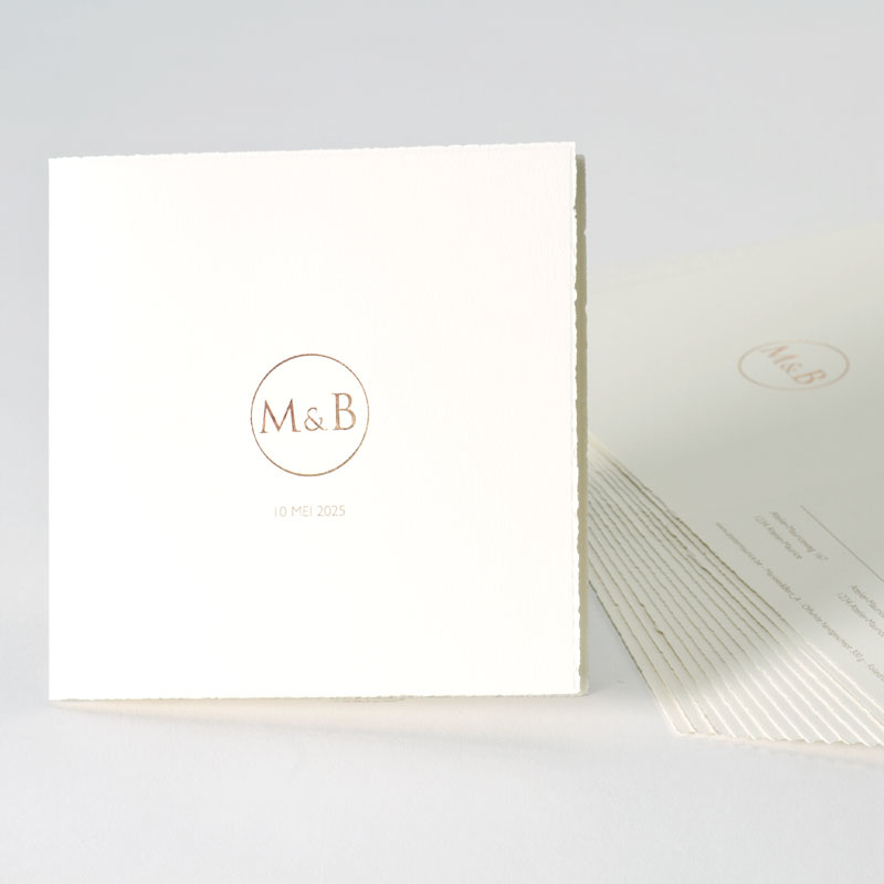 Product Romantische uitnodiging in handgeschept papier